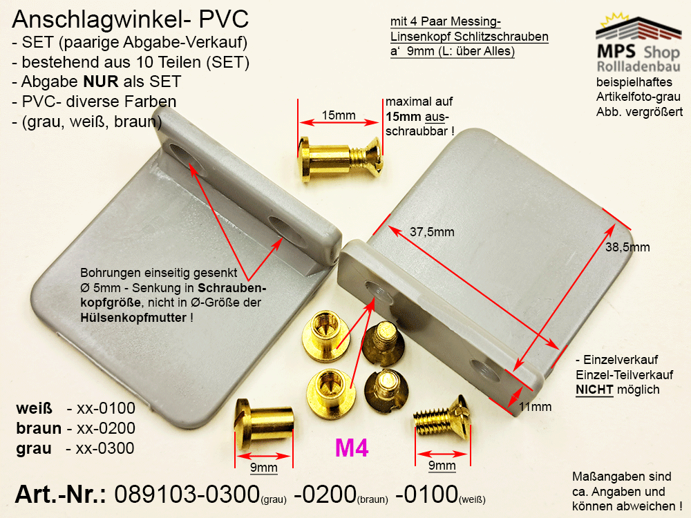 Anschlagwinkel PVC diverse Farben