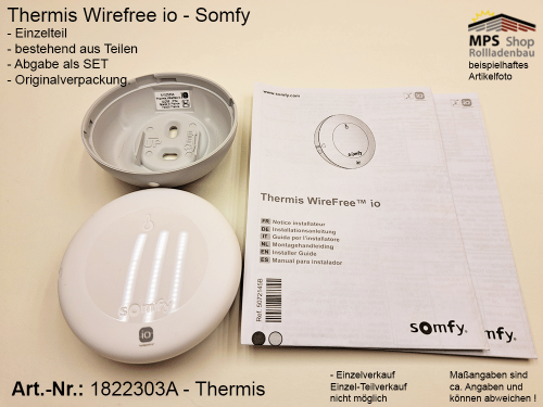 Thermis Wirefree io - Temperatursensor kompatibel mit TaHoma (Somfy) (1822303A)