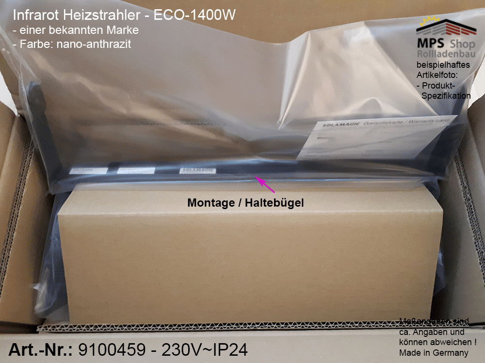 9100459, Infrarot-Heizstrahler (Inventur-Verkauf) bitte Artikelbeschreibung lesen !!