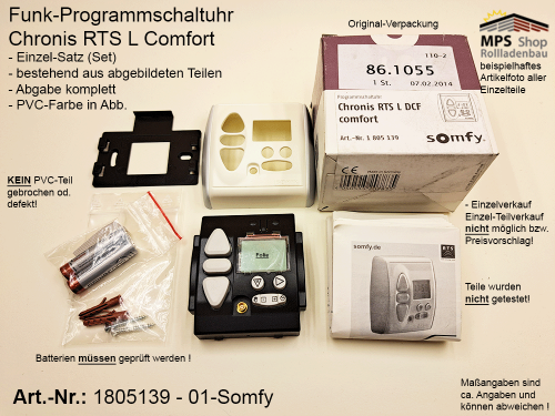 Somfy Steuerung Chronis RTS L DCF comfort - Programmschaltuhr (1805139 - 01)