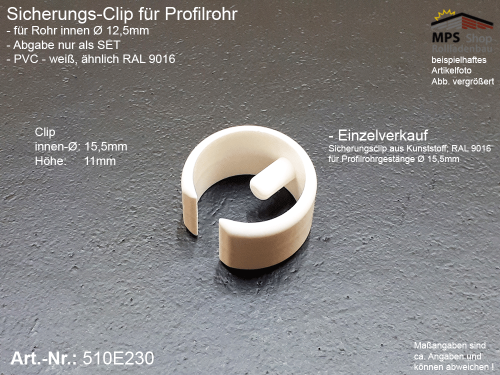 Sicherungs-Clip für Profil-Rohr (PR) Kurbelstangen 510E230