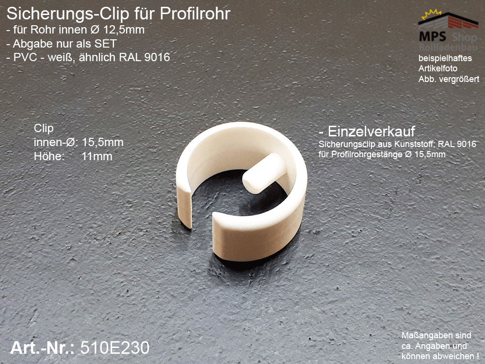 Sicherungs-Clip für Profil-Rohr (PR) Kurbelstangen 510E230