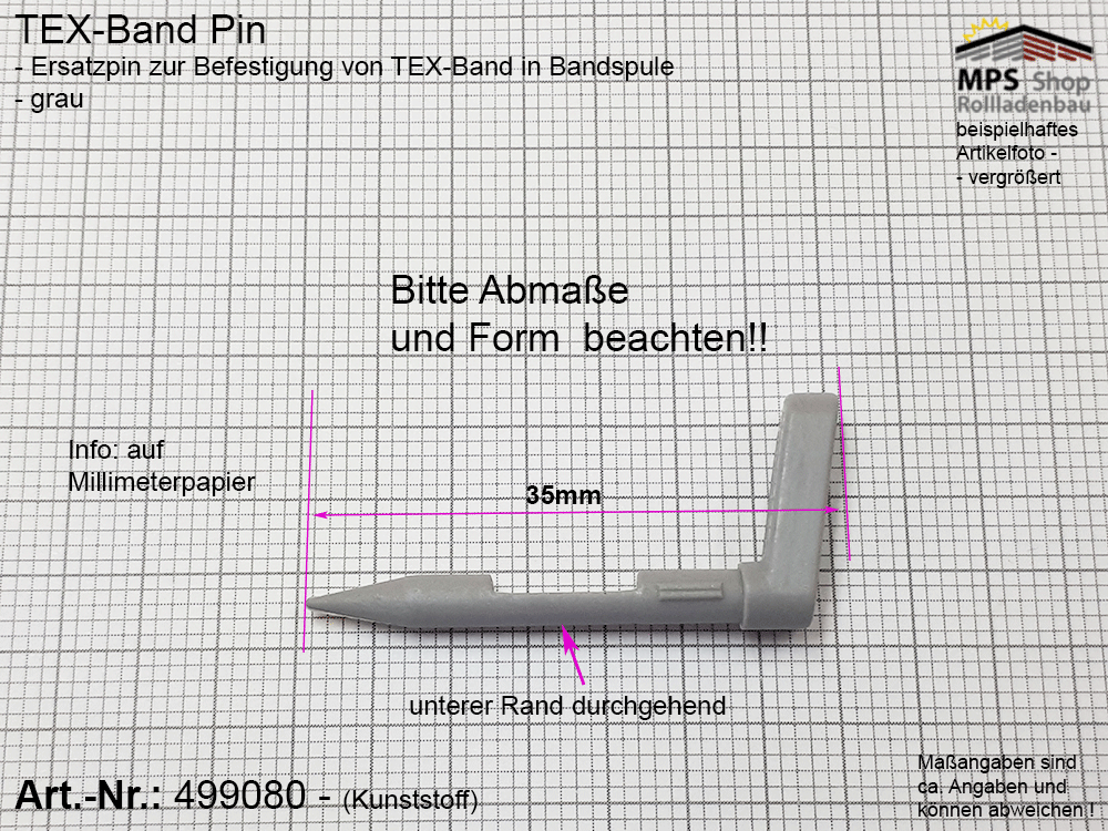 TEX-Band Pin -Aufzugsband für diverse Bandspulen (499080)