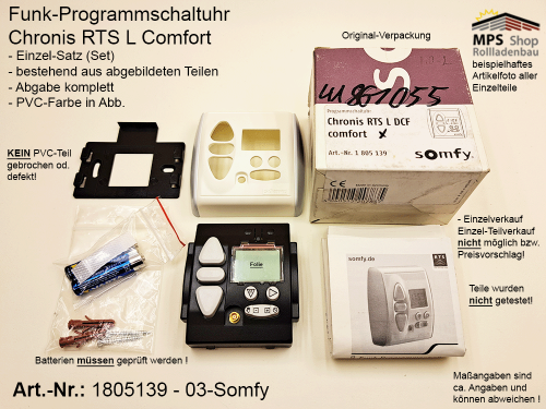 Steuerung Chronis RTS L DCF comfort Programmschaltuhr - Somfy (1805139 03)