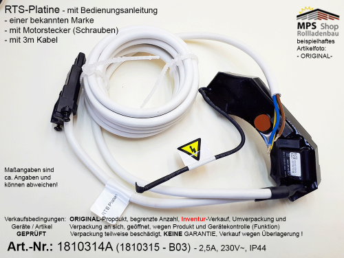 RTS-Platine, zur Motorsteuerung-Funk (Inventur-Verkauf) bitte Artikelbeschreibung lesen ! (41861160 - 1810314A-1810315-B03)