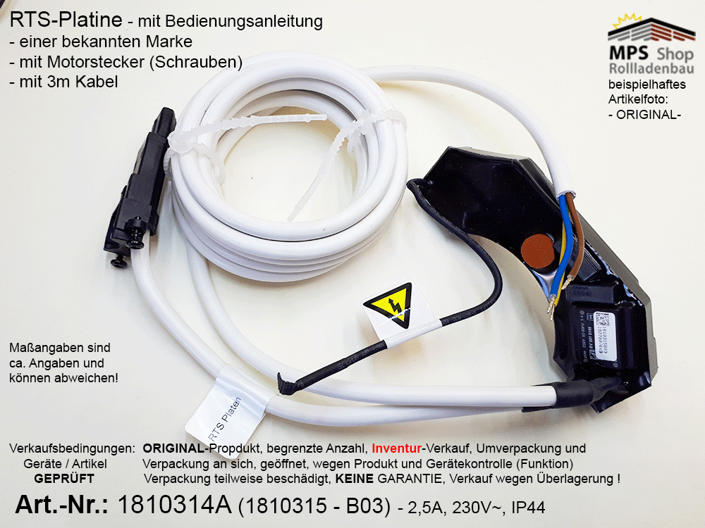 RTS-Platine, zur Motorsteuerung-Funk (Inventur-Verkauf) bitte Artikelbeschreibung lesen ! (41861160 - 1810314A-1810315-B03)